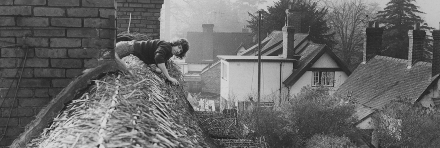  Apprentice Nick Mackay 16 years of age on roof, Stoke on Trent